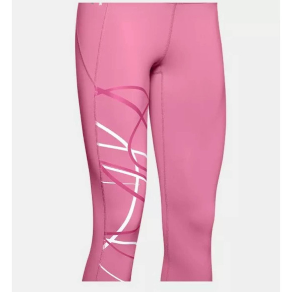 UNDER ARMOUR WOMEN'S HEATGEAR REFLECT HI-RISE CROP PINK - Picture 9 of 9